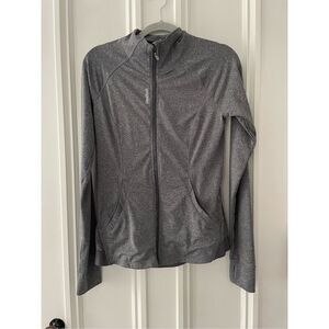 Reebok heather gray long sleeve zip top with thumbholes S
